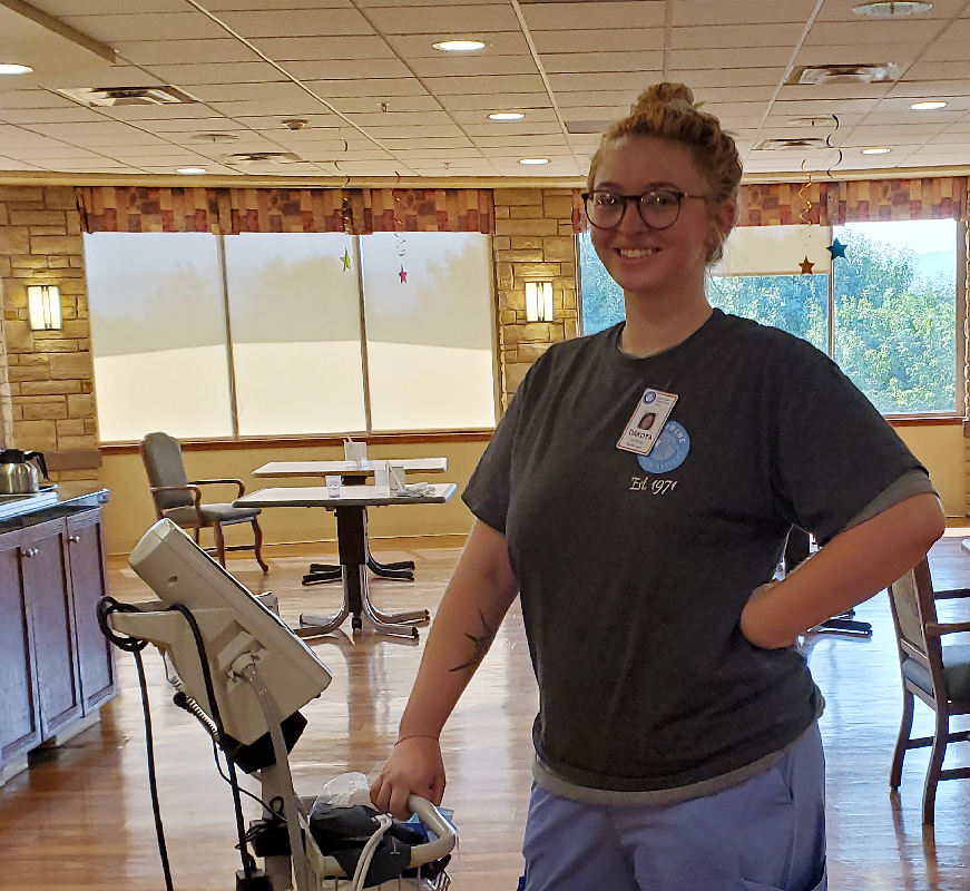 Columbine Health Systems apprentice smiling at work